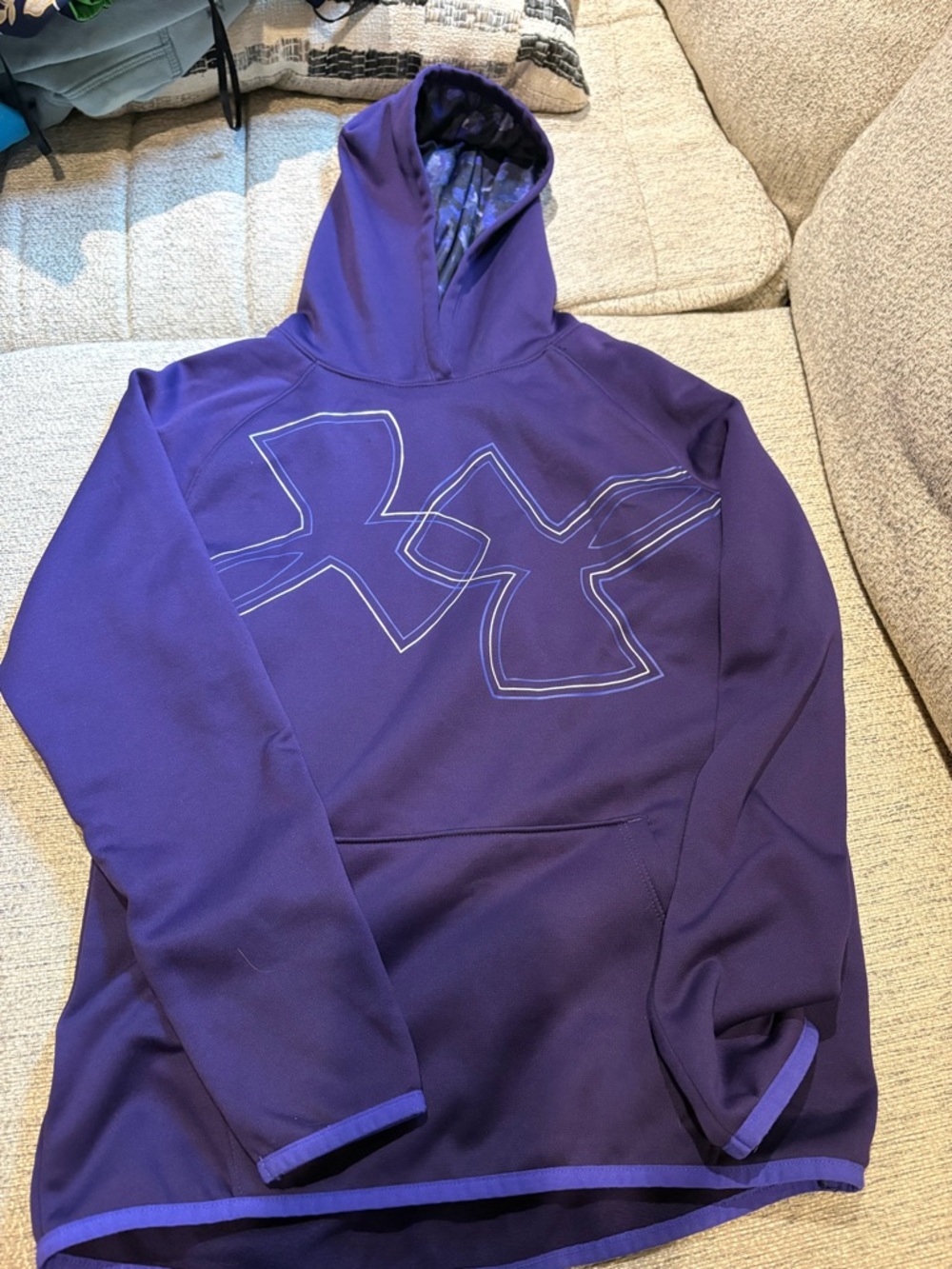 Under Armour Purple Pullover Hoodie with Logo
